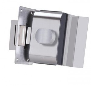 Fechadura Elétrica PV90 1RB para portas de vidro padrão recorte que abram para dentro